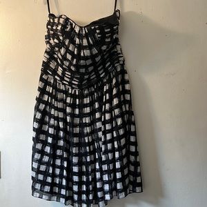 Rachel Roy Sweetheart checkered chiffon dress size 10 EUC